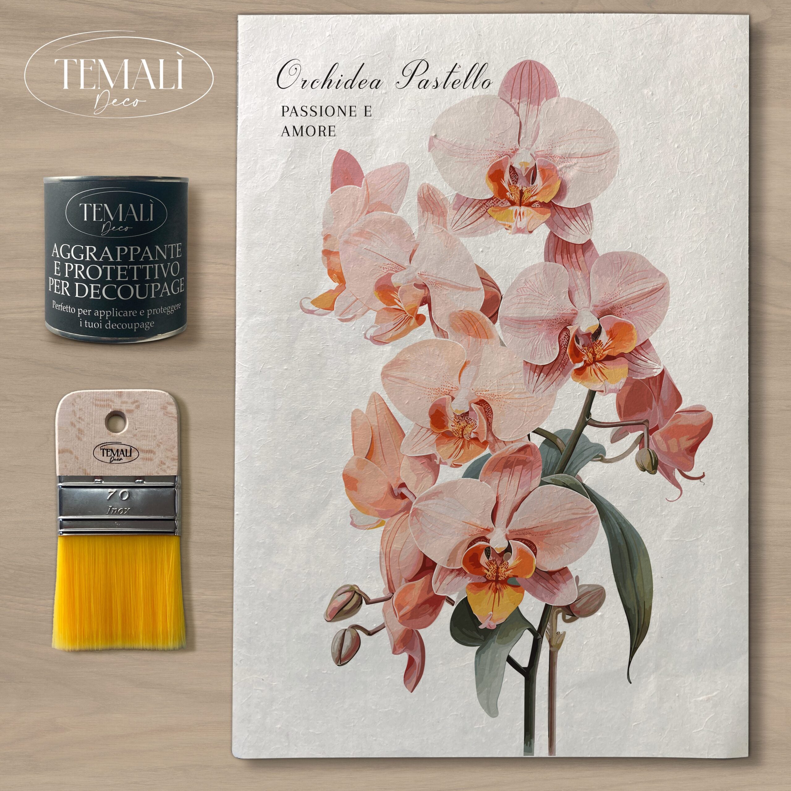 Dècoupage Botanical Vintage - Orchidea Pastello