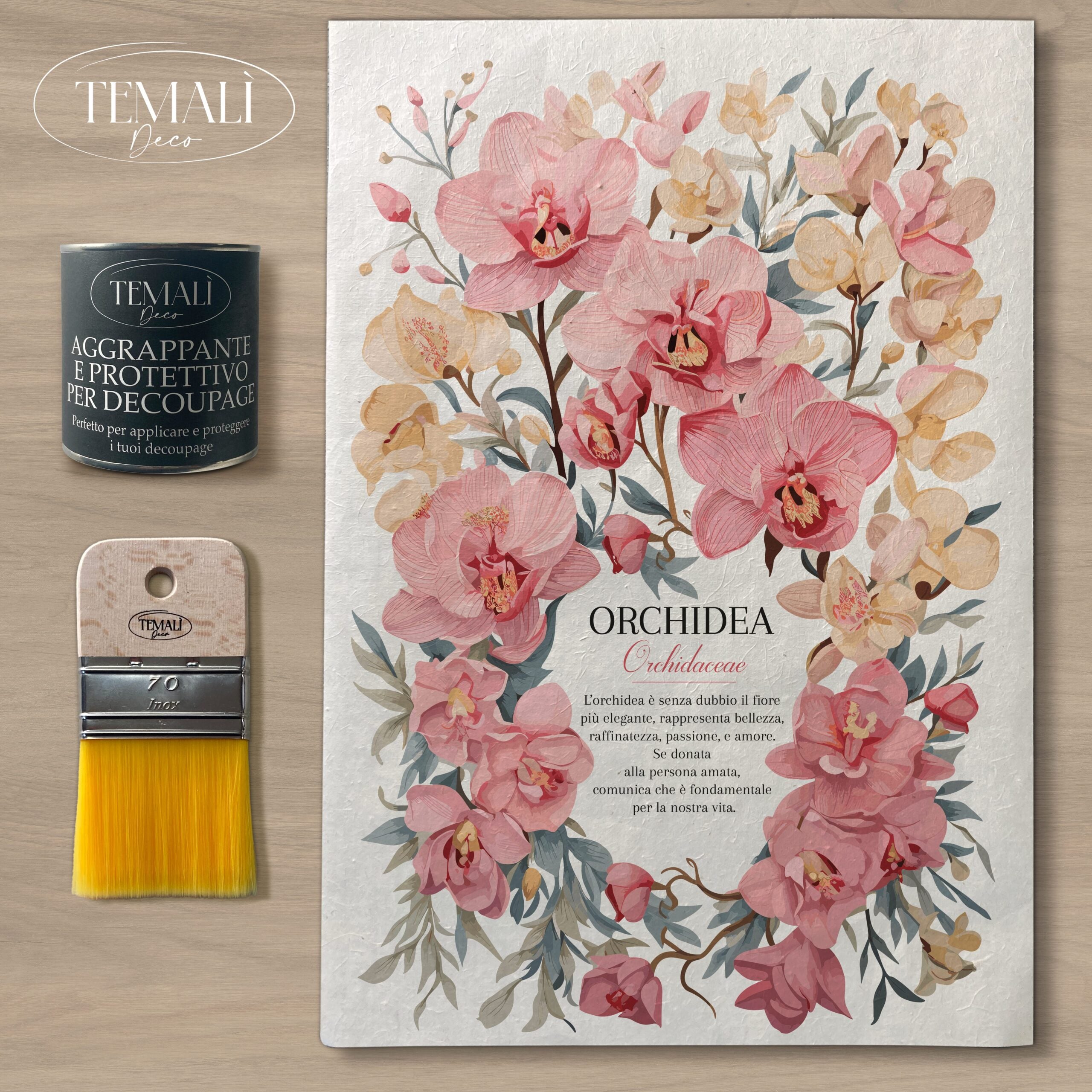 Dècoupage Botanical Vintage - Bouquet Orchidea