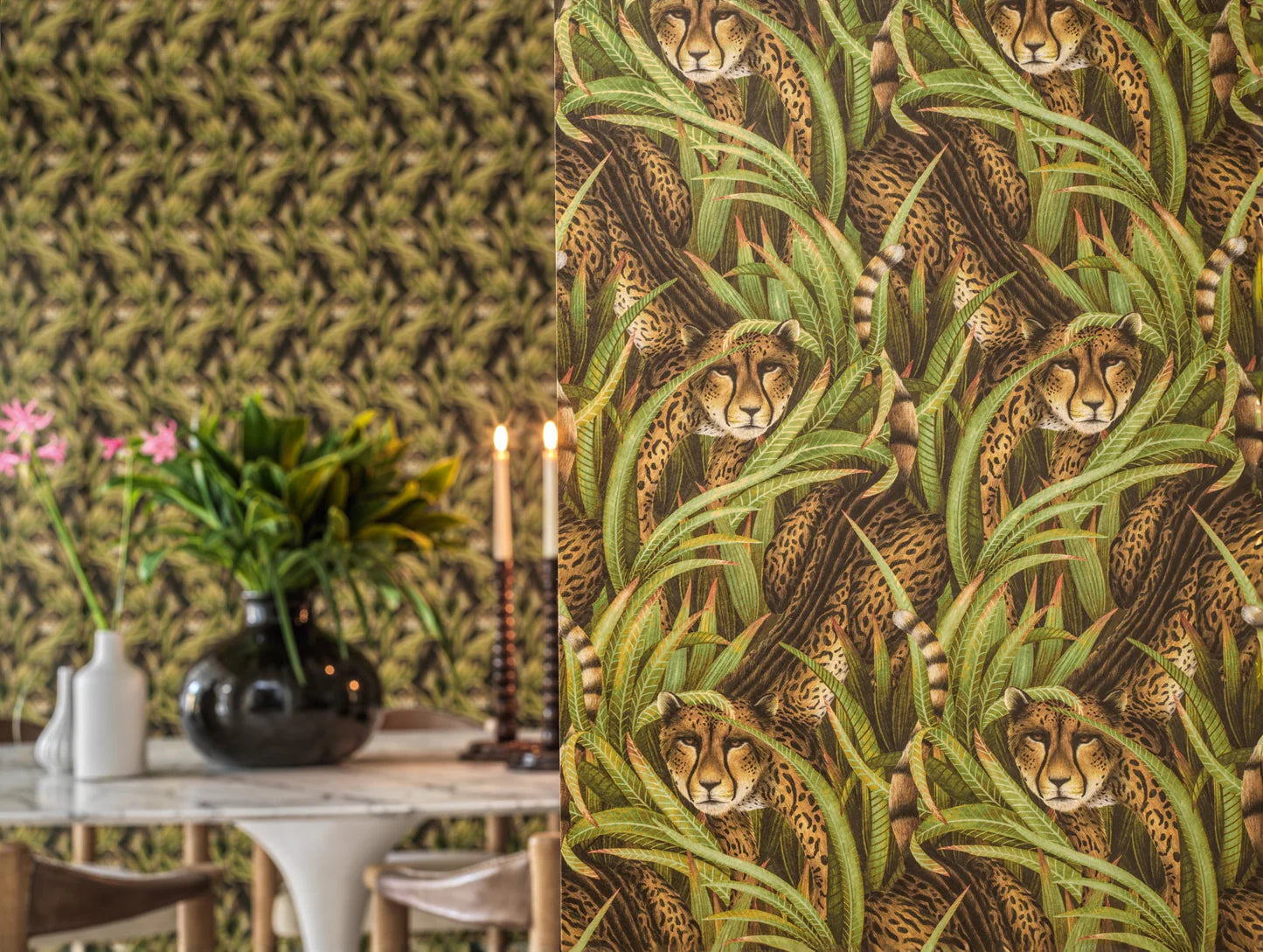 Carta da Parati “Cheetah Prowl verde" | COLE & SON ARDMORE BAOBAB