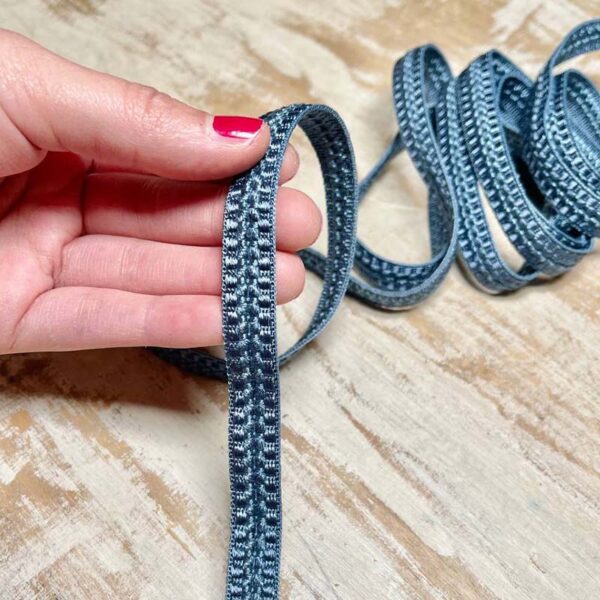 Bordo "Raffinato Turchese" Passamaneria Italiana - 1,2 cm