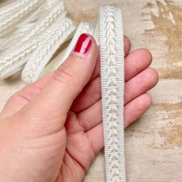 Bordo "Delicato Bianco" Passamaneria Italiana - 1,2 cm