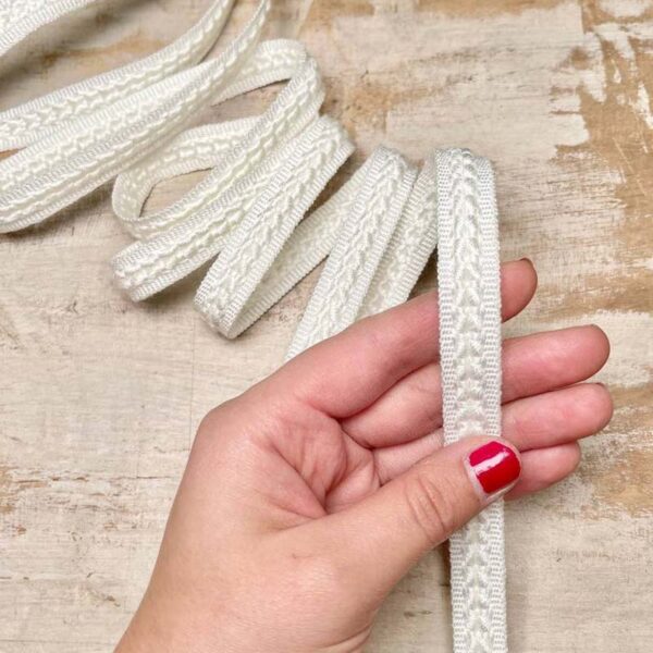 Bordo "Delicato Bianco" Passamaneria Italiana - 1,2 cm