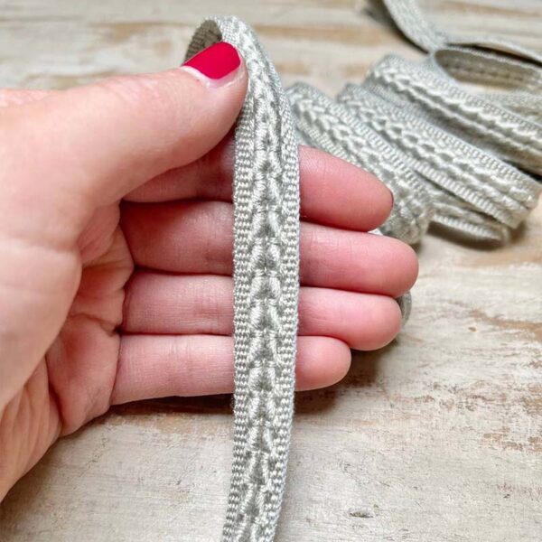 Bordo "Delicato Grigio" Passamaneria Italiana - 1,2 cm