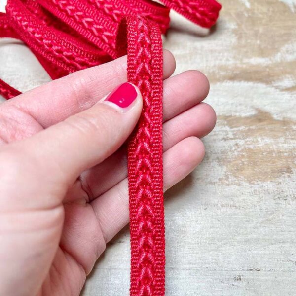 Bordo "Delicato Rosso" Passamaneria Italiana - 1,2 cm