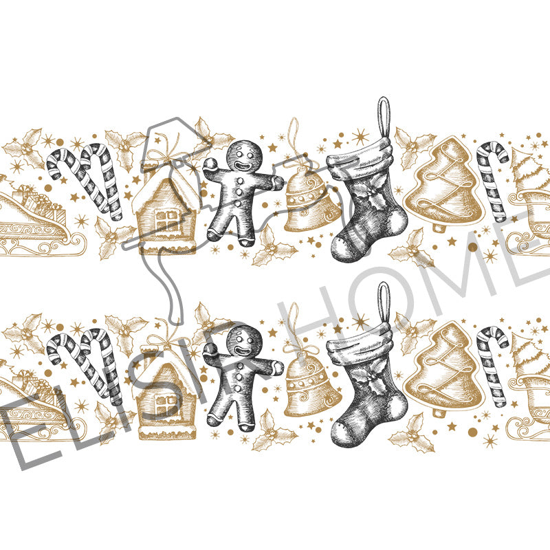 Stampa Trasferibile "NATALE, Bordo delle Feste" 28x40 cm