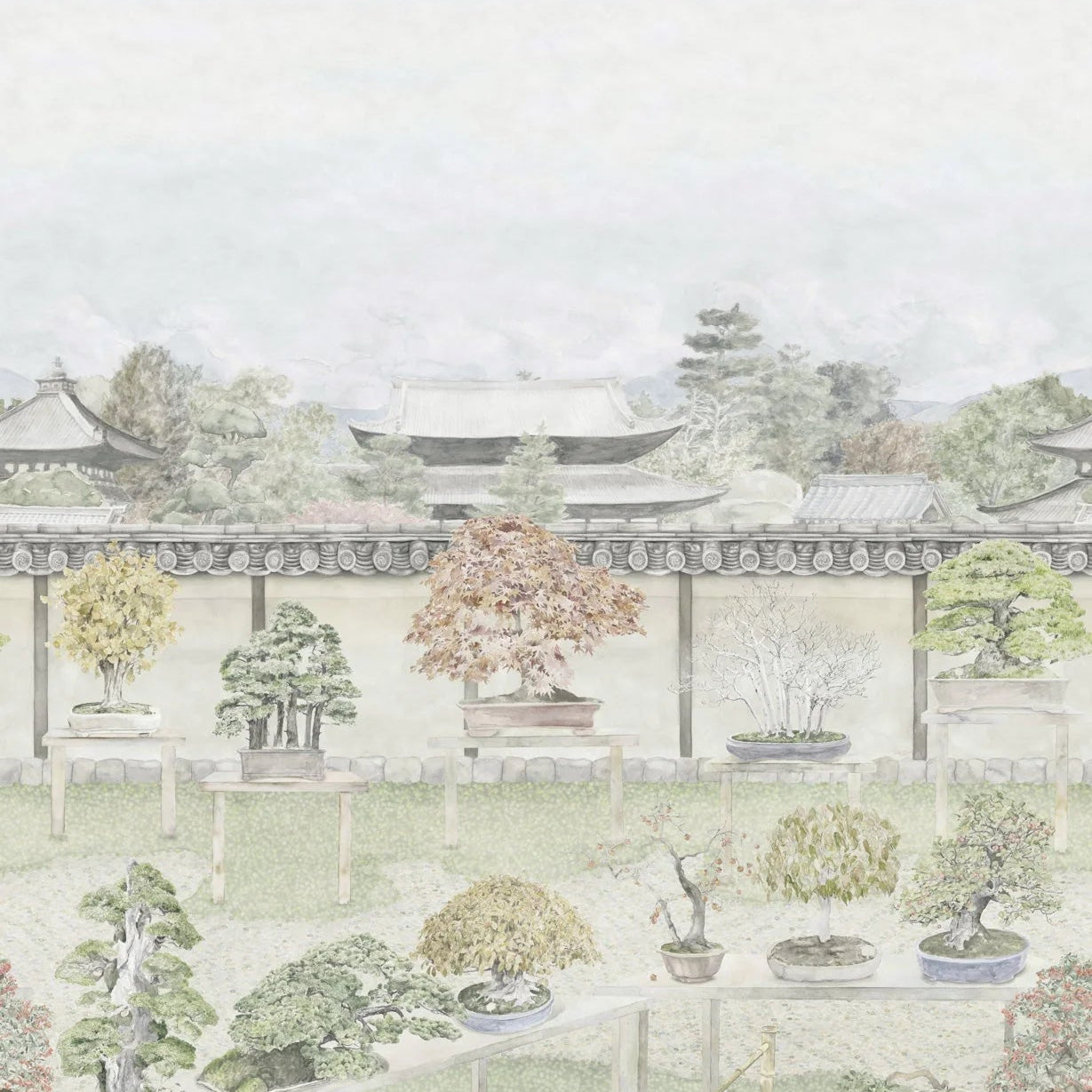 Carta da parati "Bonsai Garden grigia" - YOKU | COLE&SON