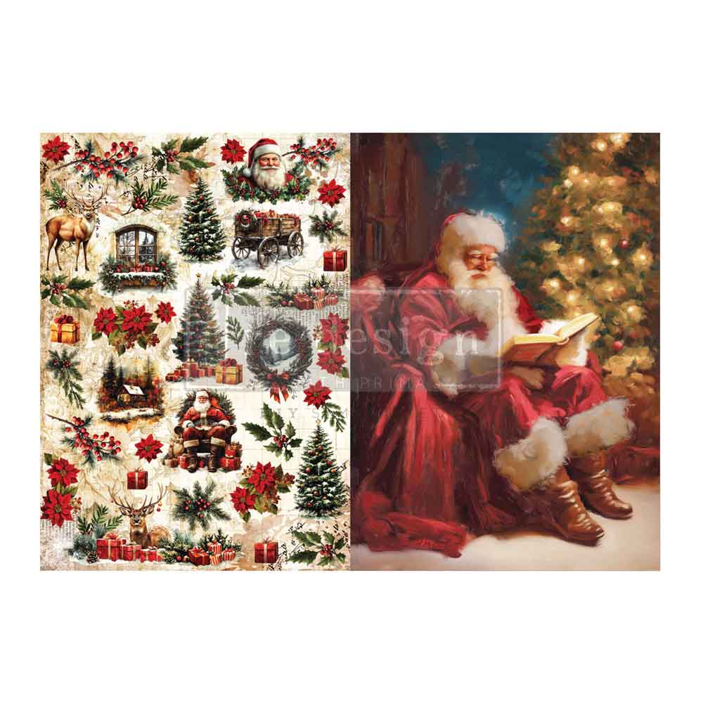 Decoupierpapier Faserpaket „Weihnachtliche Fracht“ – 3 Bögen A3