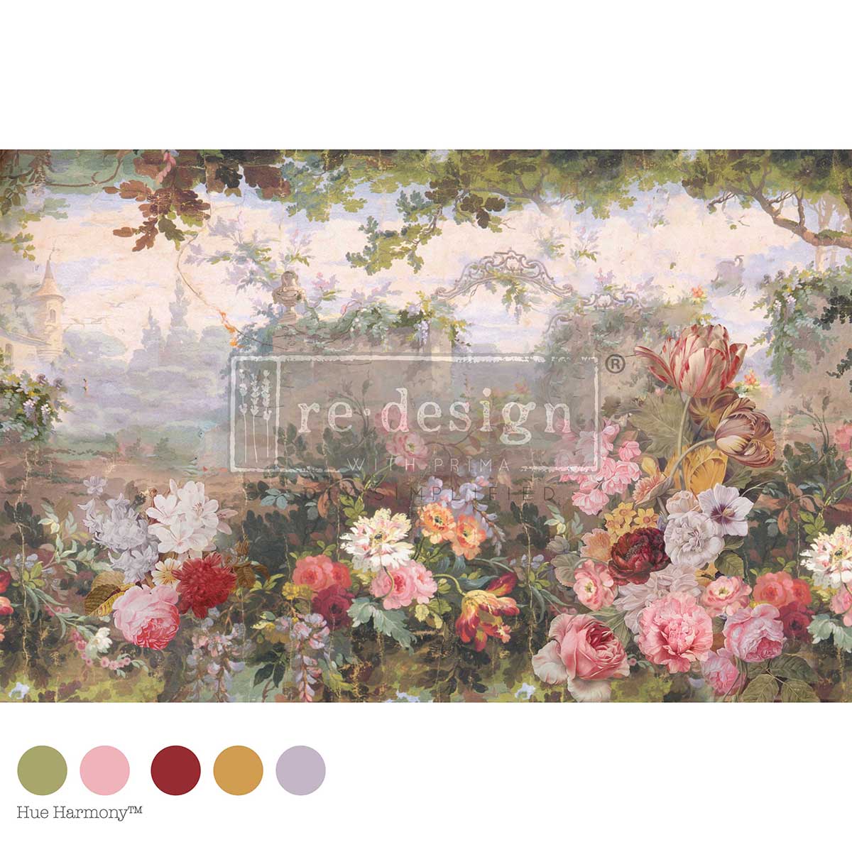 Carta de decoupage de fibra "Posadero de flores" 1 hoja A1