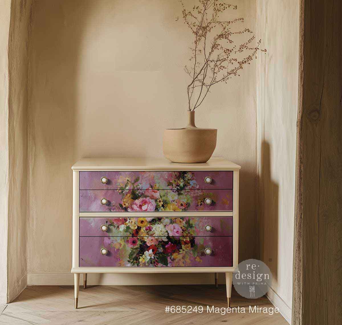 Carta de decoupage de fibra "Posadero de flores" 1 hoja A1