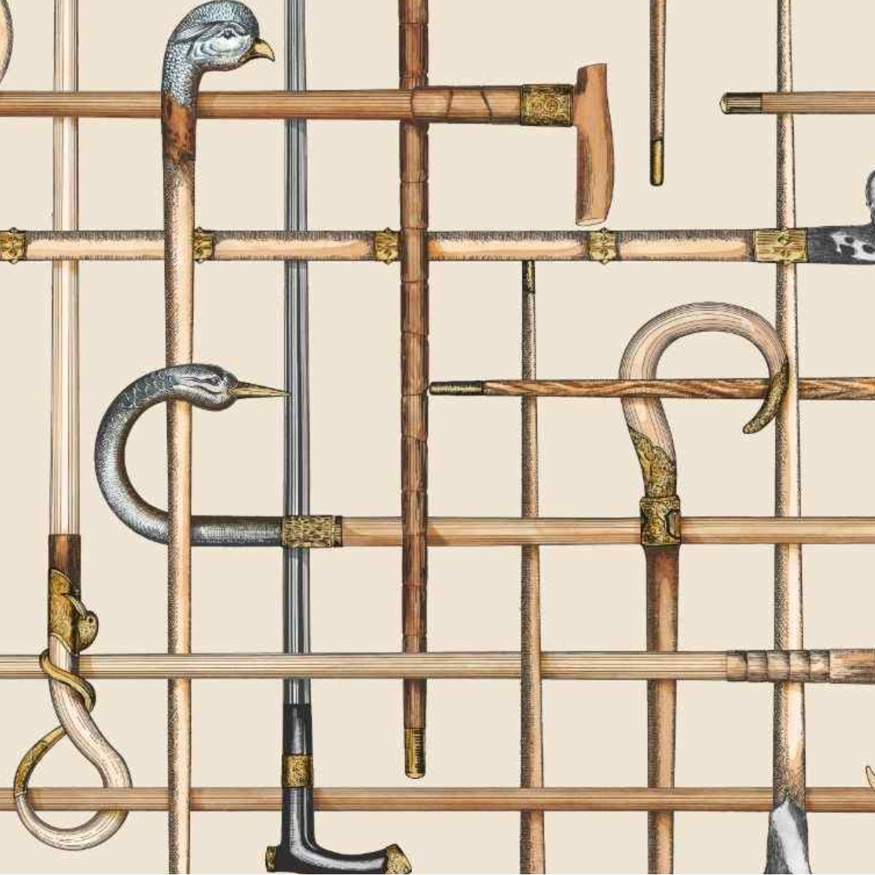 Carta da Parati "Bastoni beige" Fornasetti | COLE & SON