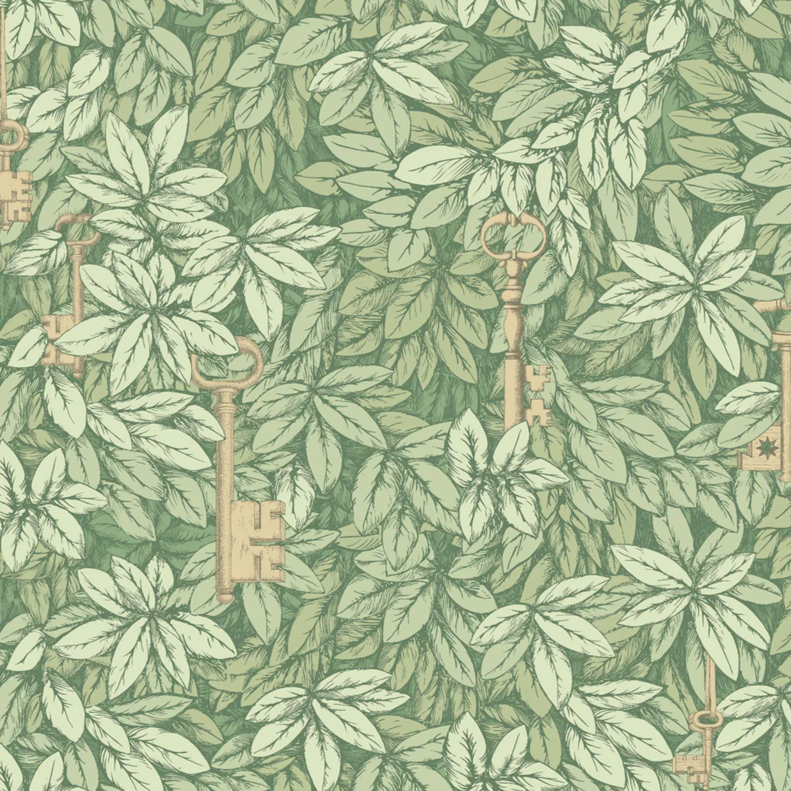 Carta da Parati "Chiavi segrete verde chiaro" Fornasetti | COLE & SON