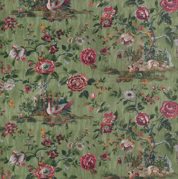 Carta da Parati “Forest Lodge Verde” Boxwood | THIBAUT