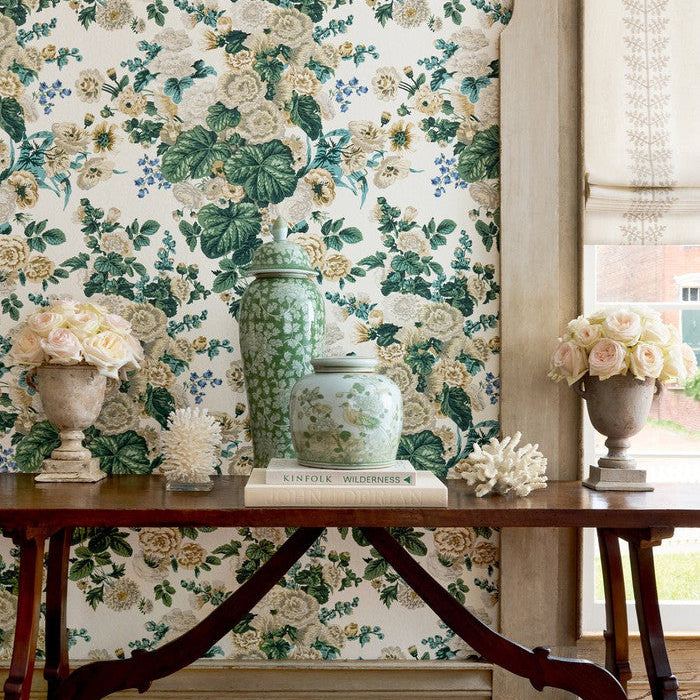 Carta da Parati “Hidcote Bianco” Boxwood | THIBAUT