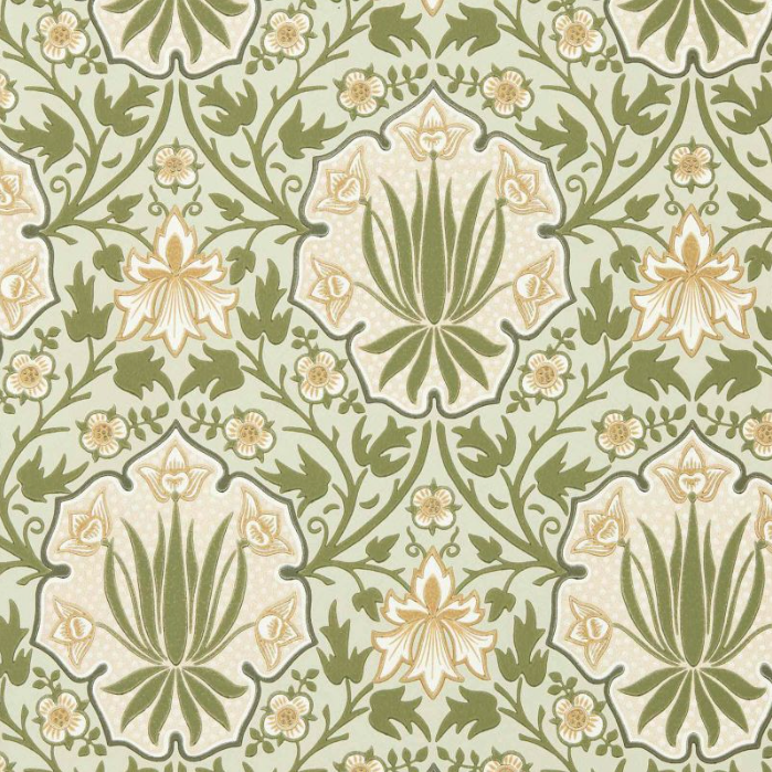 Carta da Parati "Iris & Rose Verde" MORRIS & CO. | THE HUNTINGTON