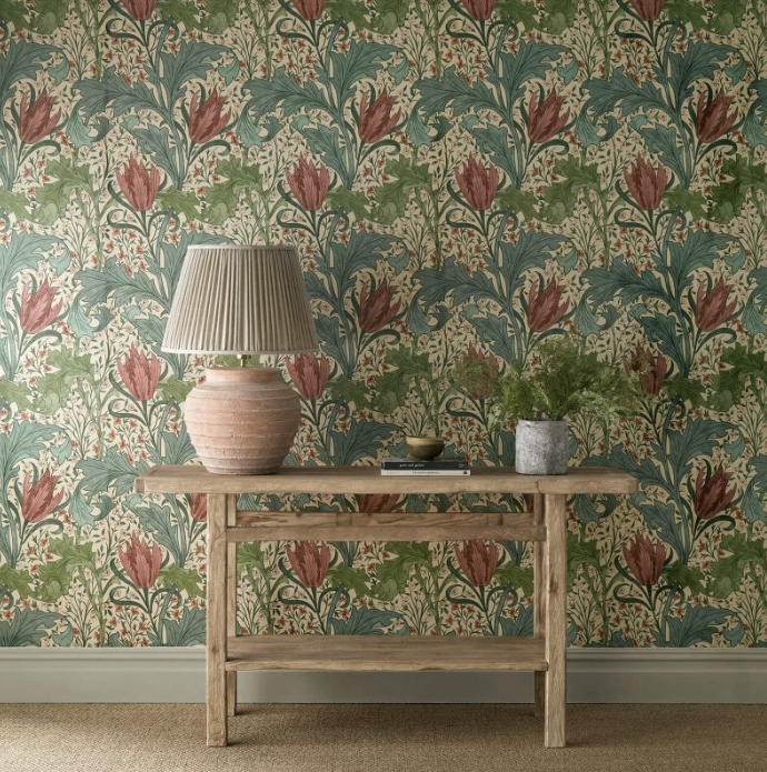 Carta da Parati "Lent Lily Beige" MORRIS & CO. | THE HUNTINGTON