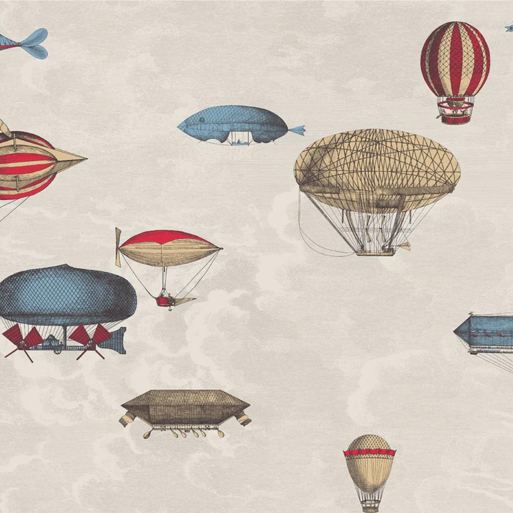 Carta da Parati "Macchine volanti colorata" (2 rotoli) Fornasetti | COLE & SON