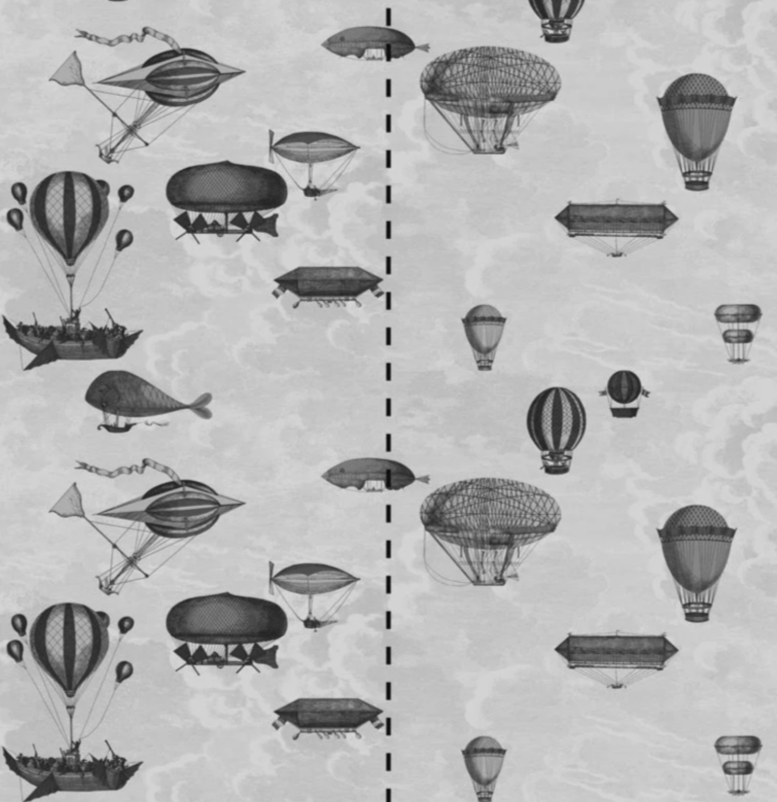 Carta da Parati "Macchine volanti scura" (2 rotoli) Fornasetti | COLE & SON