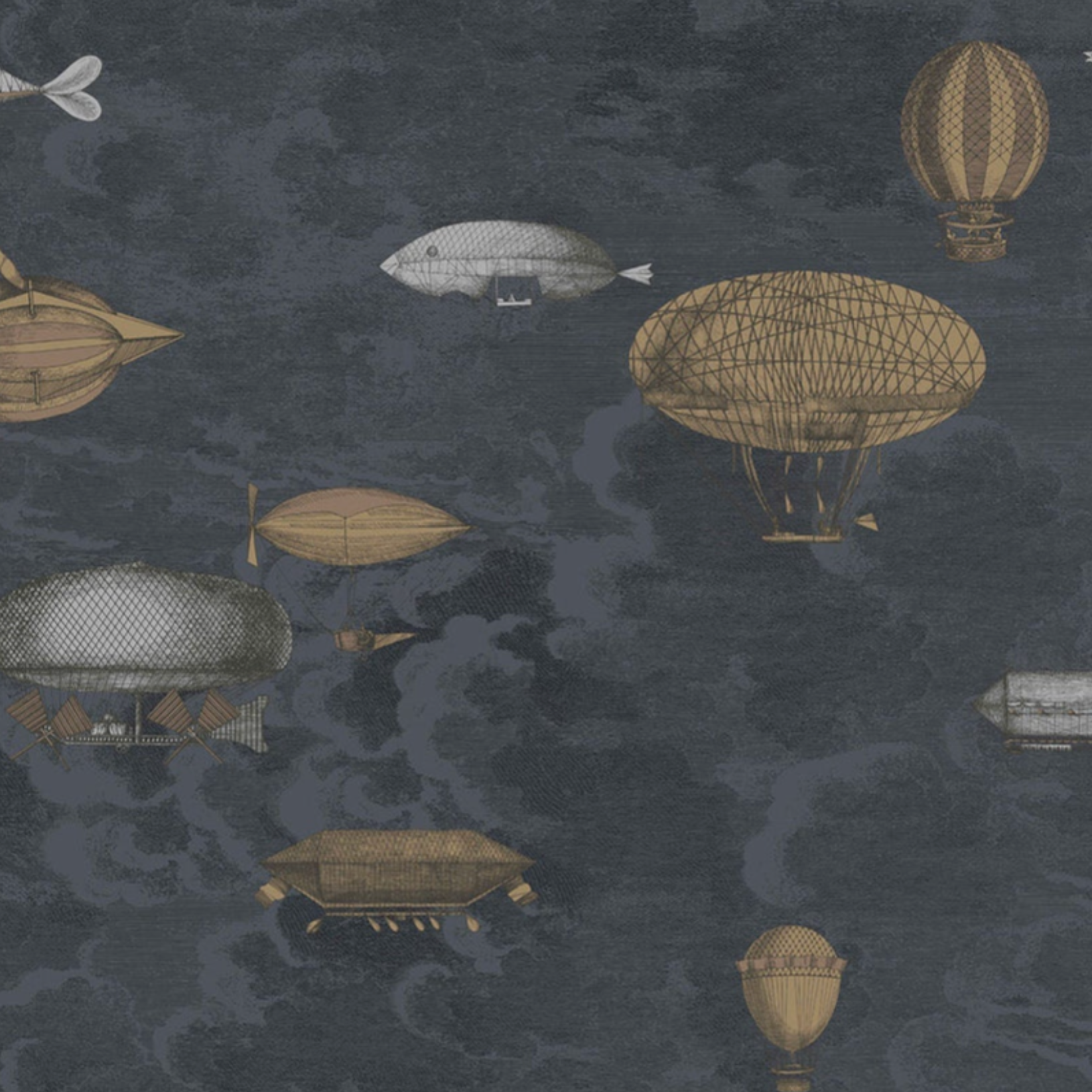 Carta da Parati "Macchine volanti scura" (2 rotoli) Fornasetti | COLE & SON