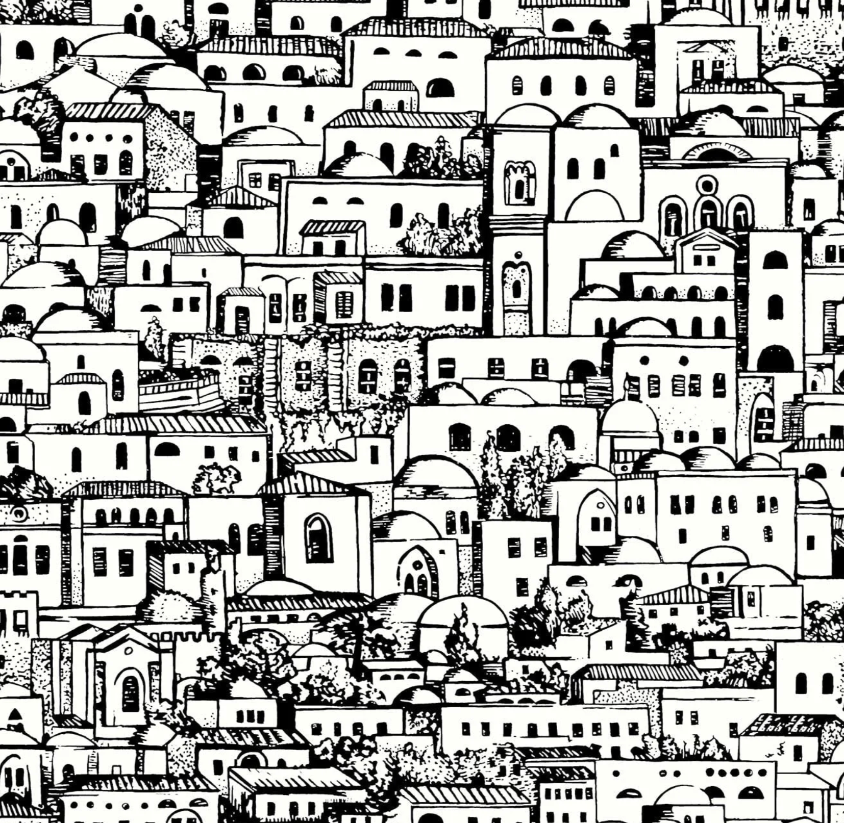 Carta da Parati "Mediterranea bianca/nera" Fornasetti | COLE & SON