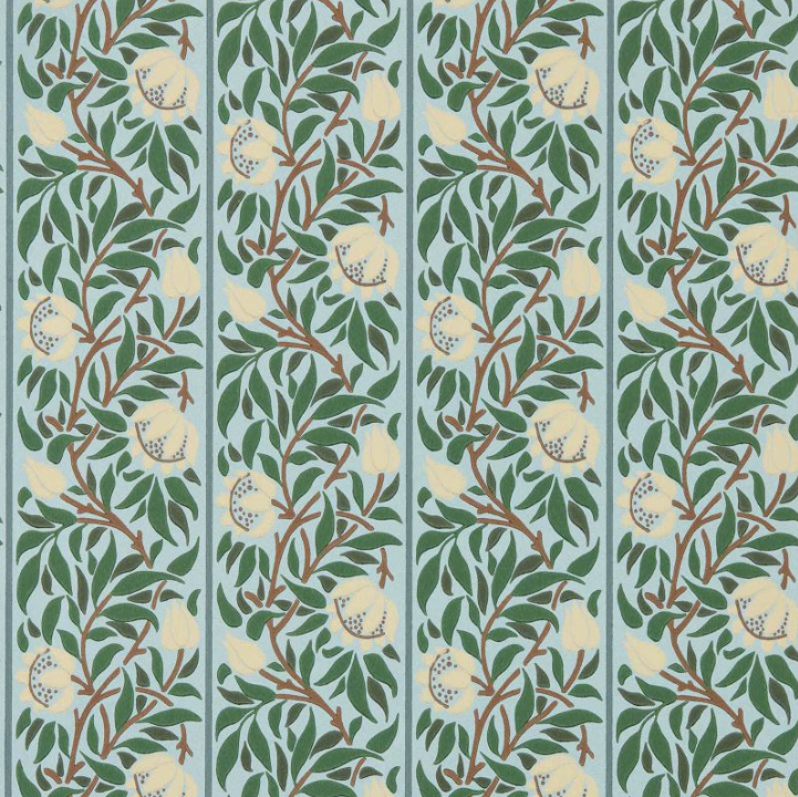 Carta da Parati "Peony Trellis Azzurro" MORRIS & CO. | THE HUNTINGTON