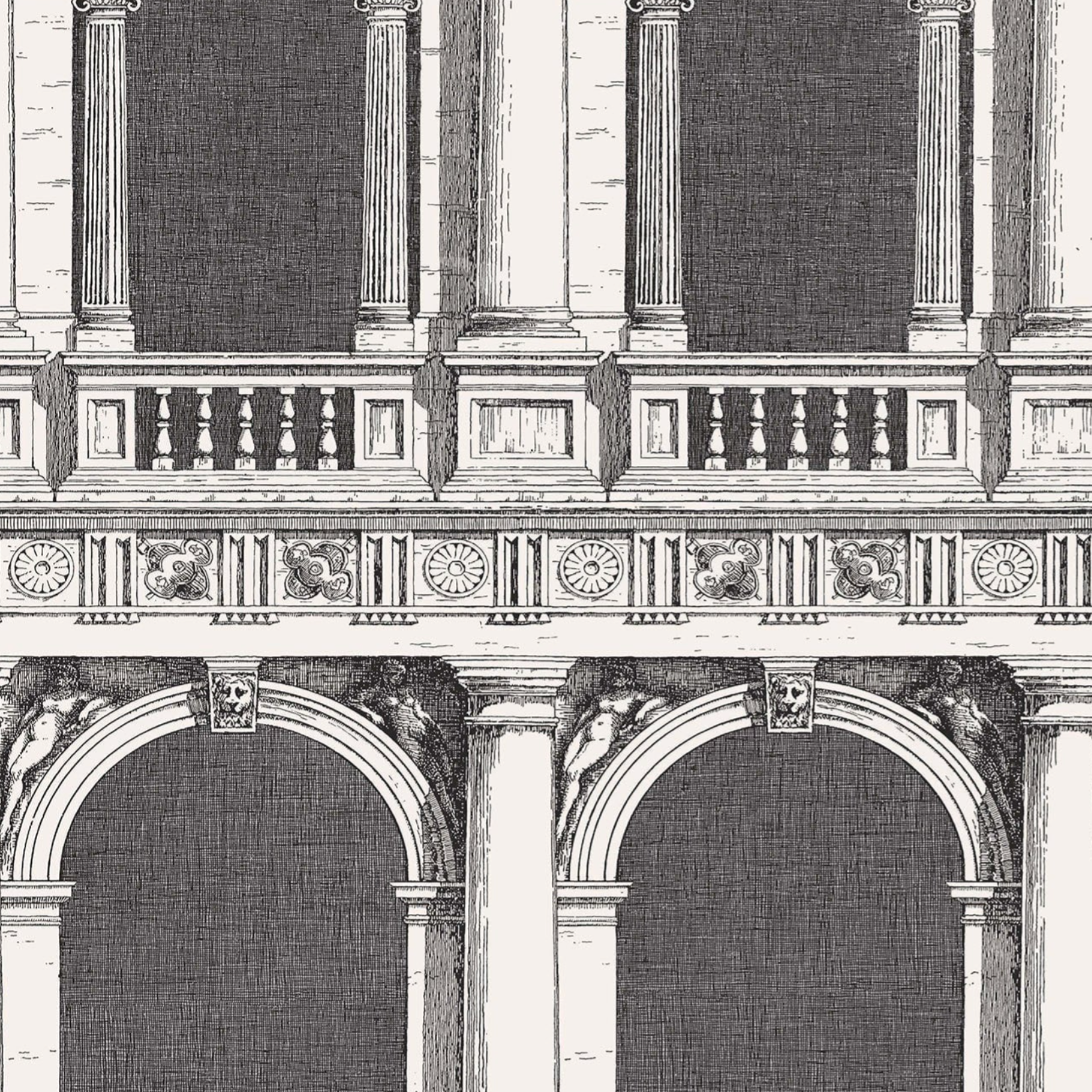 Carta da Parati "Procuratie bianco/nero" Fornasetti | COLE & SON