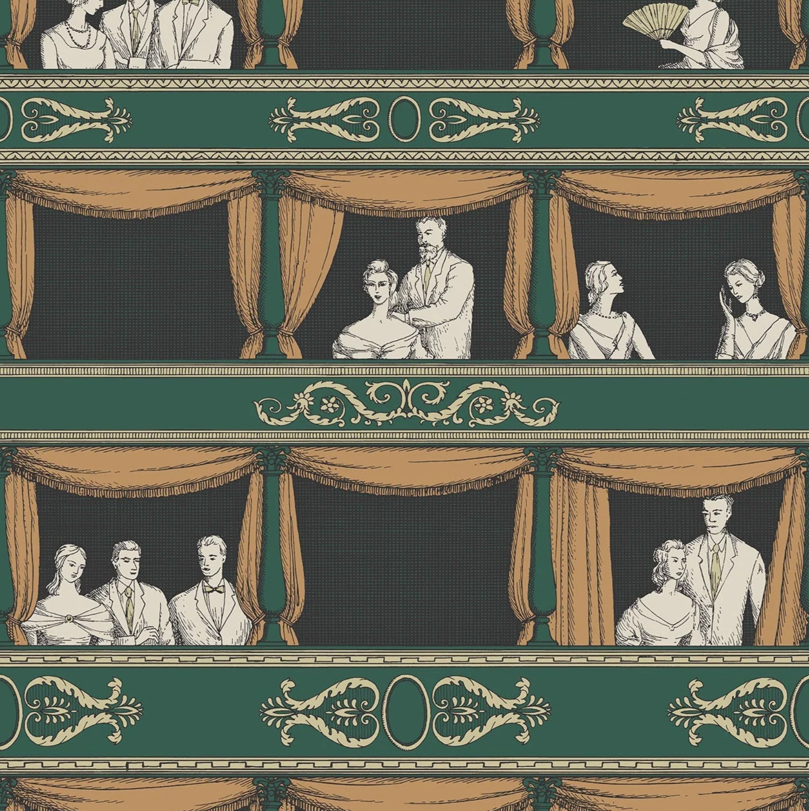 Carta da Parati "Teatro verde" Fornasetti | COLE & SON