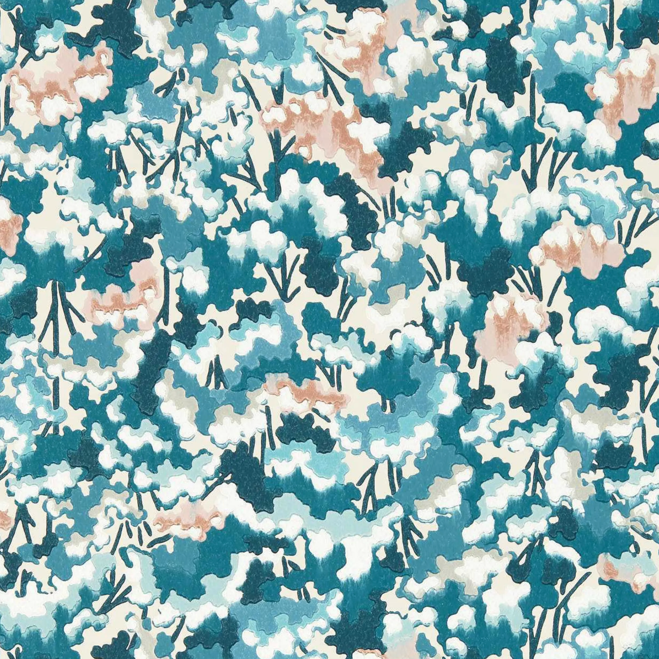 Papier peint « HERBE ADHÉSIVE AQUAMARINE » | HARLEQUIN