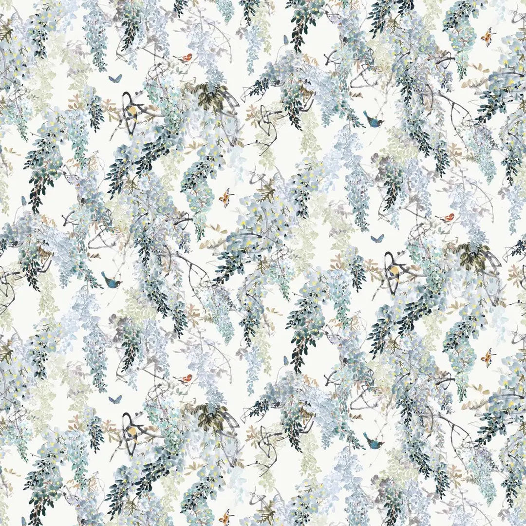 Carta da parati "Wisteria Falls Azzurra" - Curios - SANDERSON