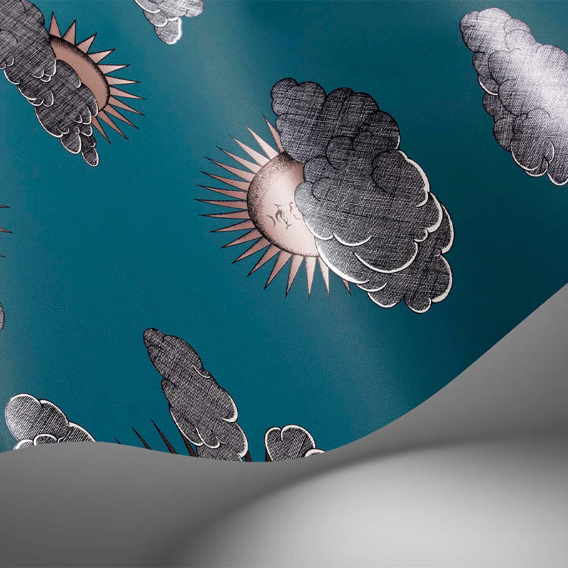 Carta da Parati "SOLI E NUVOLE VERDE ACQUA" Fornasetti | COLE & SON