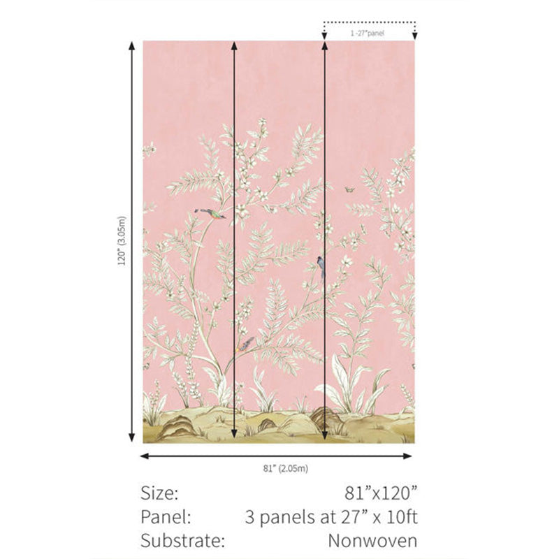Carta da parati - "Vining Beauty Mural - Rose Petal" | WALLQUEST - DAISY BENNETT