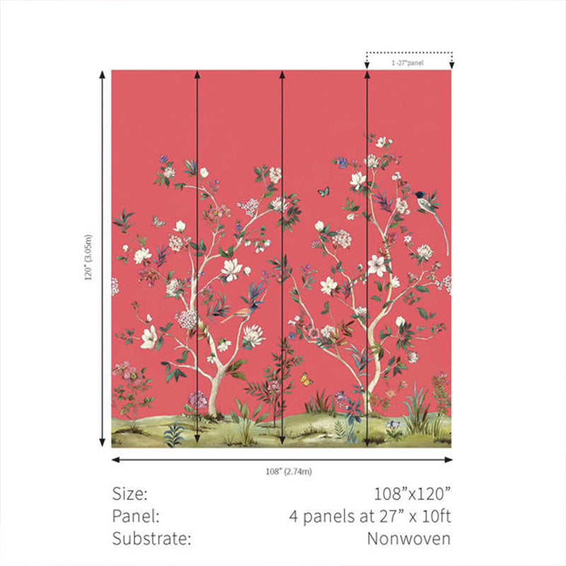 Carta da parati - "Chinoiserie Magnolia Mural - Cherry" | WALLQUEST - DAISY BENNETT