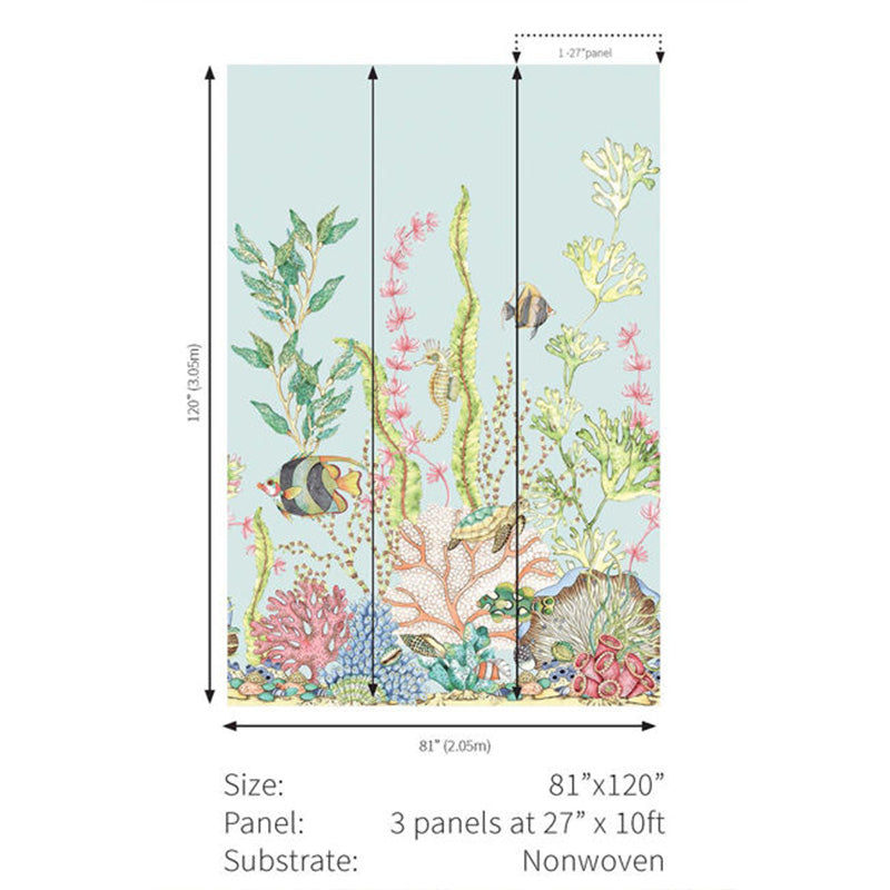 Carta da parati - "Nautical Mural - Island Blue" | WALLQUEST - DAISY BENNETT