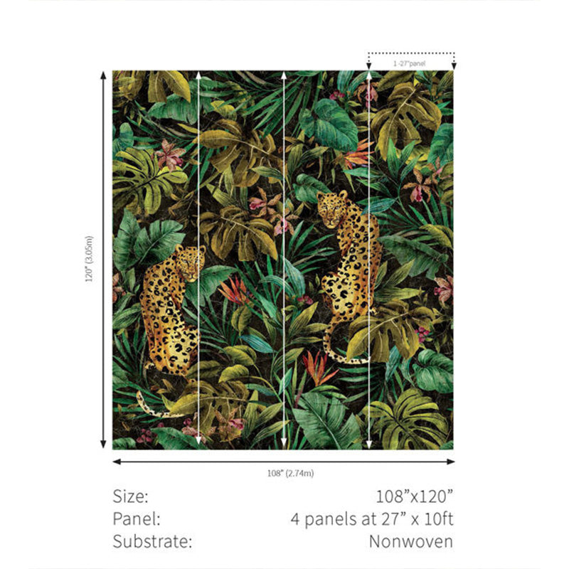 Carta da parati - "Exotica Mural - Black Charcoal" | WALLQUEST - DAISY BENNETT