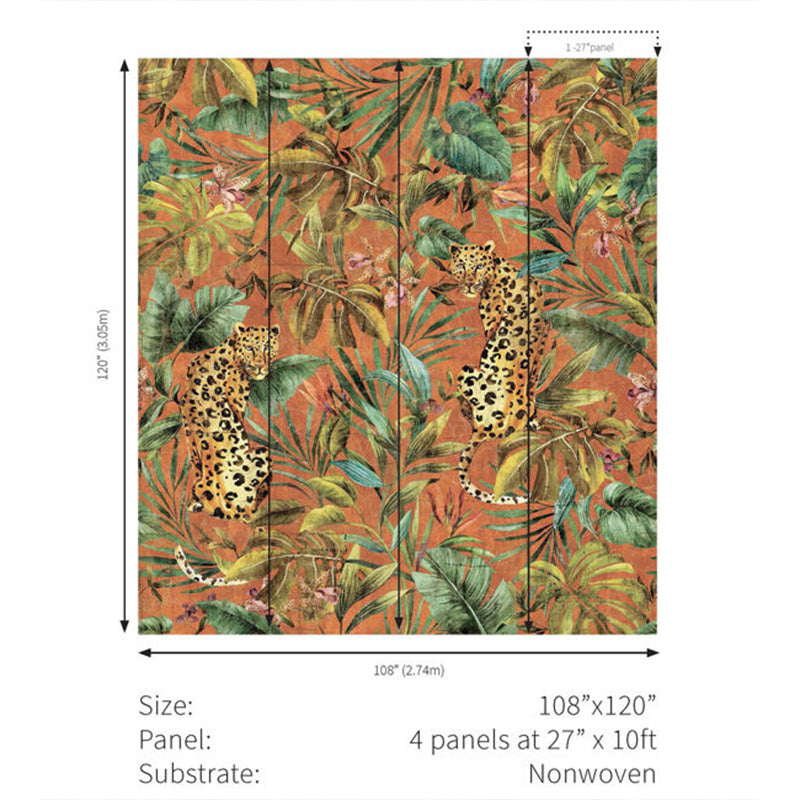 Carta da parati - "Exotica Mural - Burnt Orange" | WALLQUEST - DAISY BENNETT