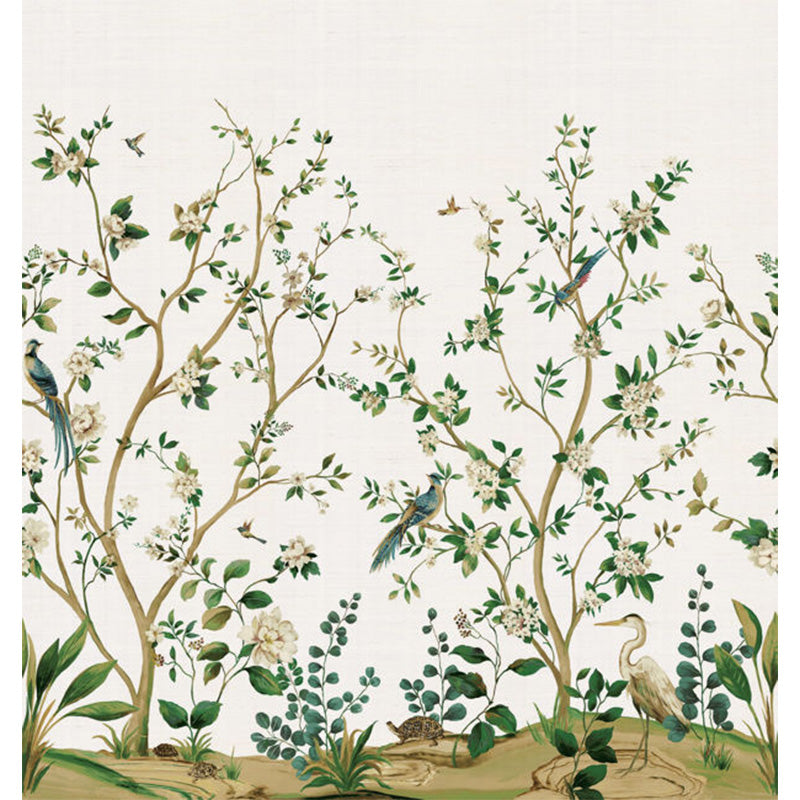Carta da parati - "Heron Botanical Mural - Silver" | WALLQUEST - DAISY BENNETT