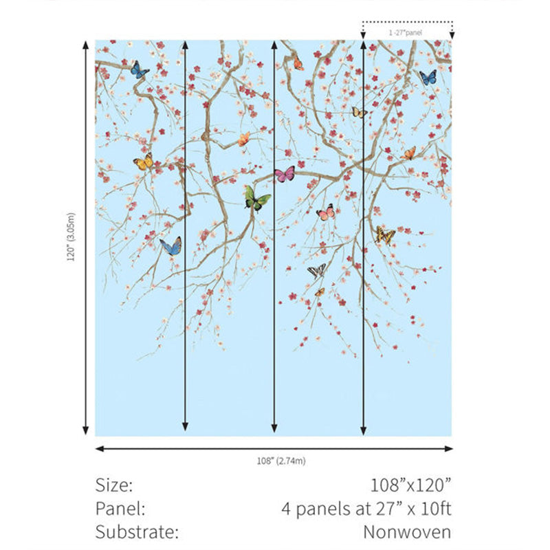 Carta da parati - "Butterfly Delight - Sky Blue" | WALLQUEST - DAISY BENNETT