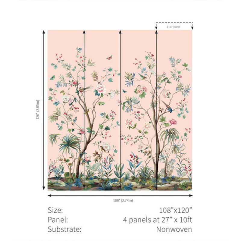 Carta da parati - "Charleston Gardens Mural - Blush" | WALLQUEST - DAISY BENNETT