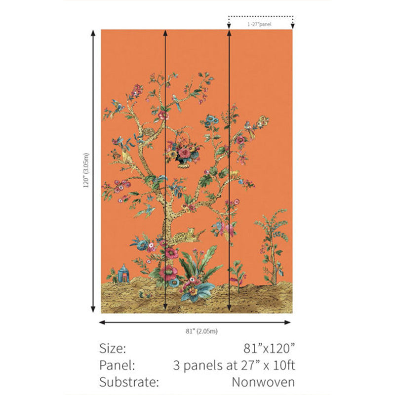 Carta da parati - "Tanzania Tree of Life Mural - Clementine" | WALLQUEST - DAISY BENNETT