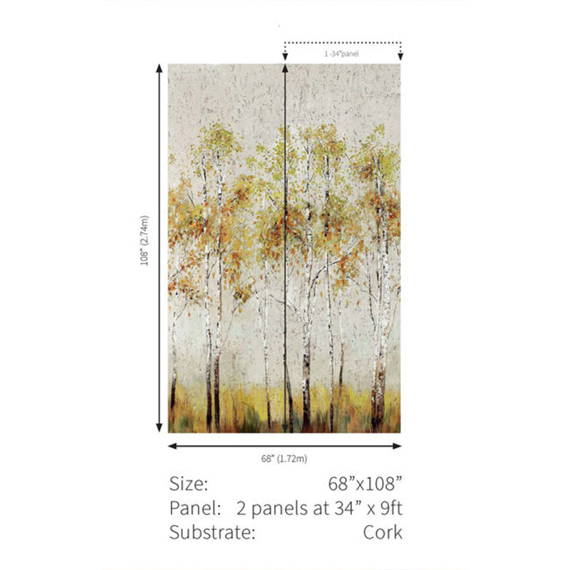 Carta da parati - "Aspen Tree Mural - Bone" | WALLQUEST - DAISY BENNETT