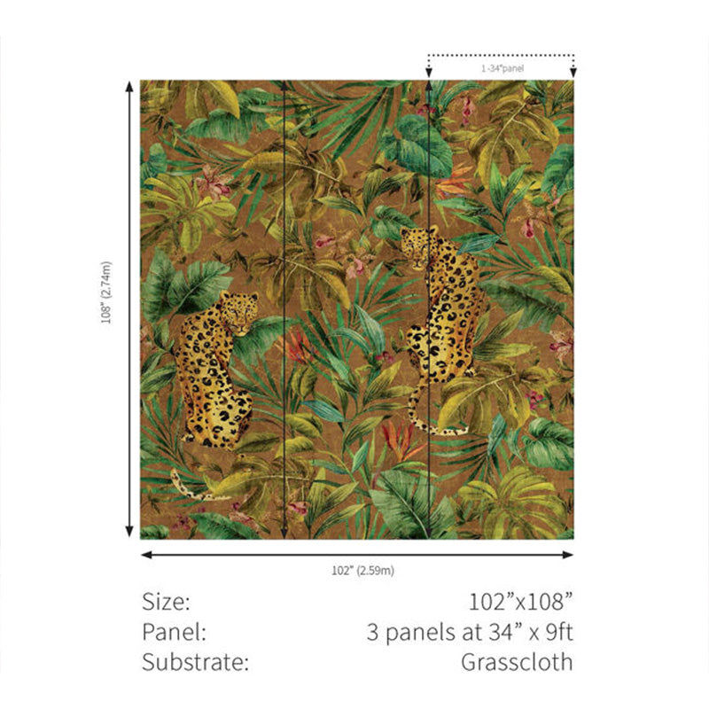 Carta da parati - "Exotica Mural - Bronze Gold" | WALLQUEST - DAISY BENNETT