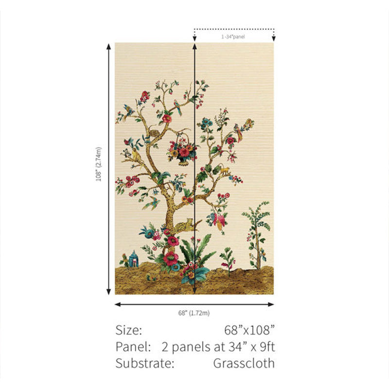 Carta da parati - "Tanzania Tree of Life Mural - Tuscan Gold" | WALLQUEST - DAISY BENNETT