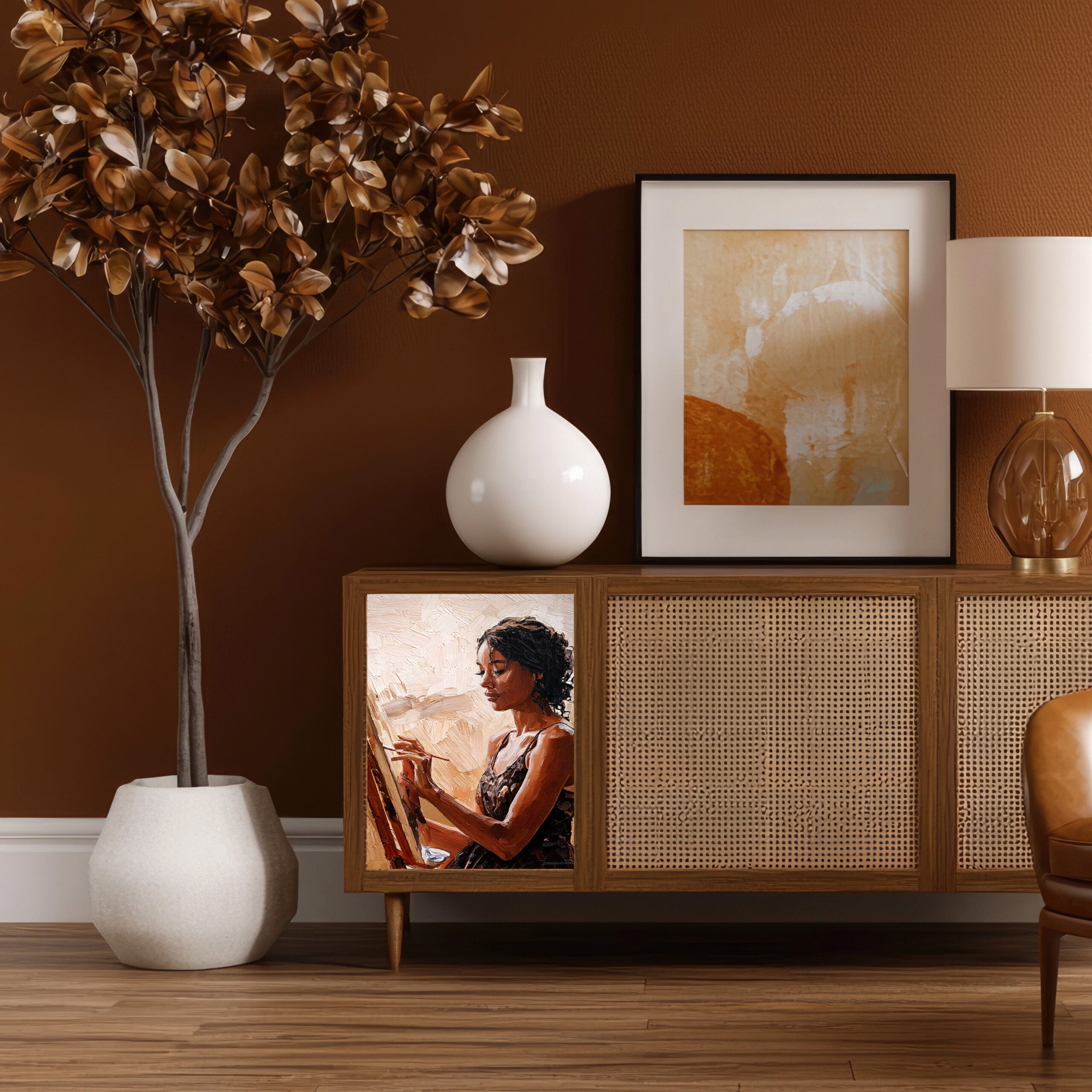 Dècoupage Vintage Quadro – Donna che dipinge