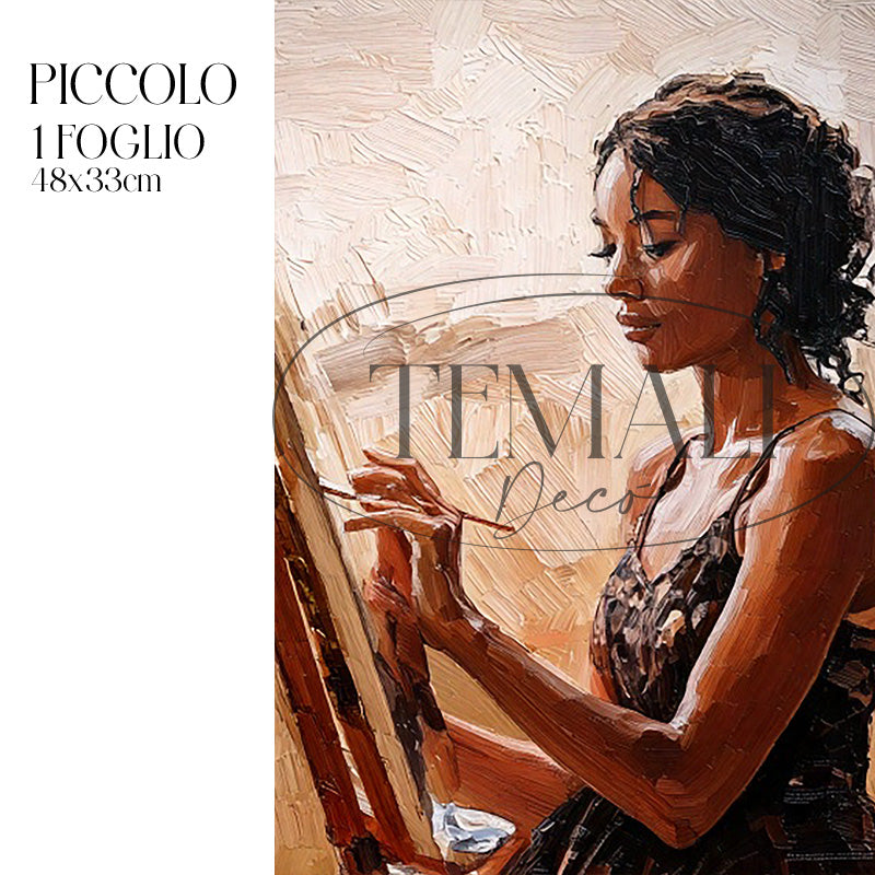 Dècoupage Vintage Quadro – Donna che dipinge