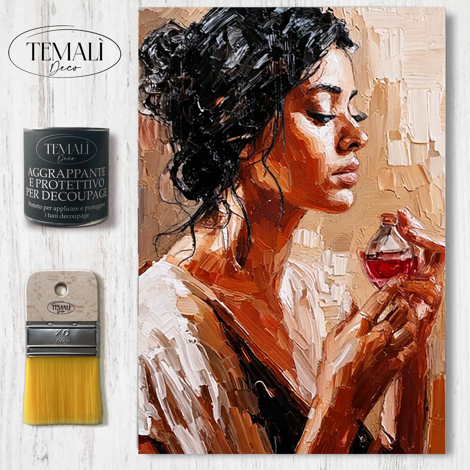 Dècoupage Vintage Quadro – Donna con profumo