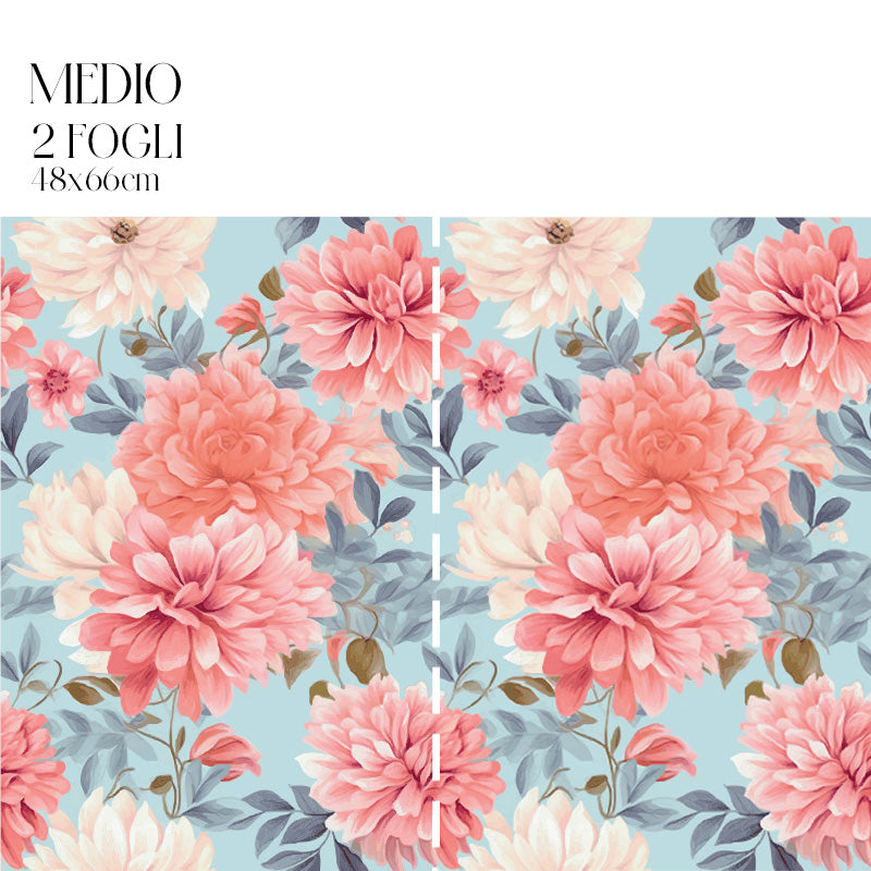 Dècoupage Modern Flora - Peonie Azzurre