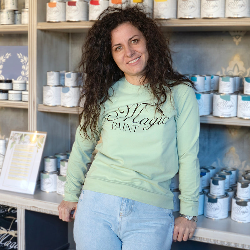 Felpa Verde Chiaro Magic Paint - Unisex