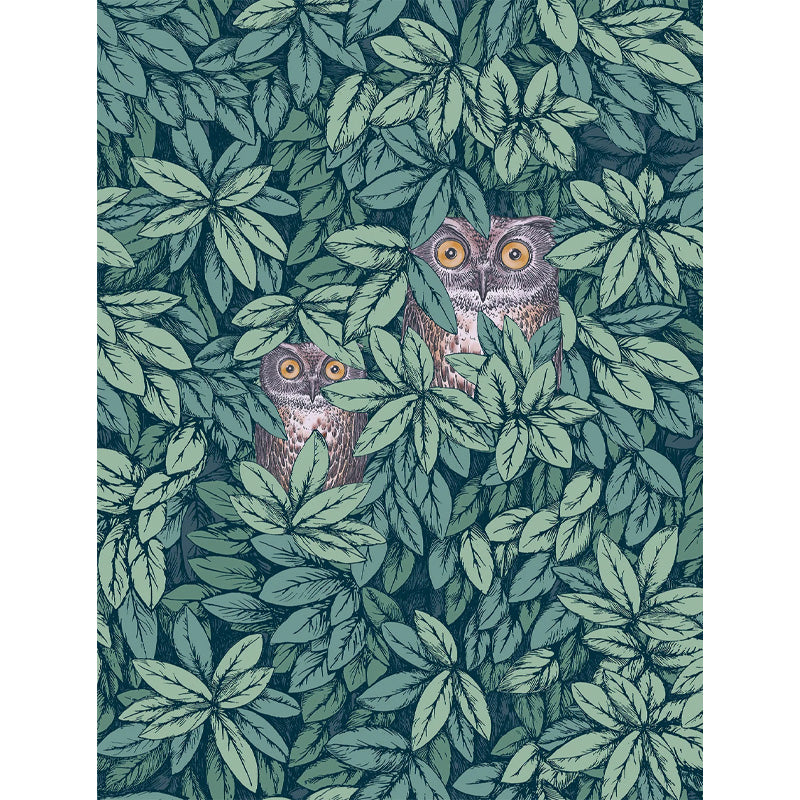 Carta da Parati "FOGLIE E CIVETTE ZAFFIRO" Fornasetti | COLE & SON