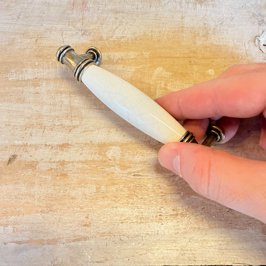 Maniglia “Vintage bianco e ottone"