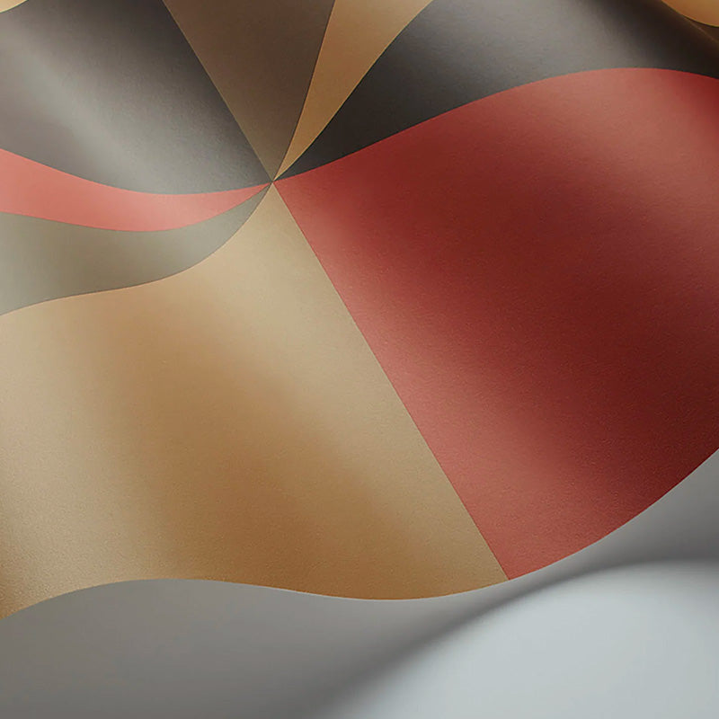 Carta da Parati “GEOMETRIC Apex Grand Red, Sand & Soot” | COLE & SON