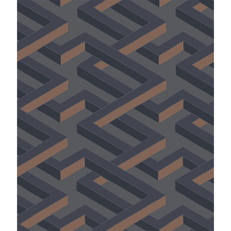 Carta da Parati “LUXOR Yellow, Metallic Bronze on Slate Grey” | COLE & SON